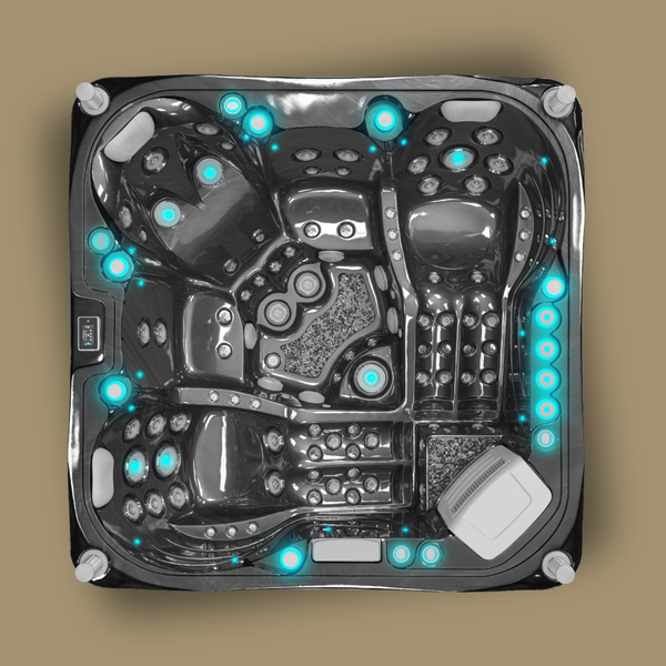 Vulkan - Spa für 5 Personen - Schwarz