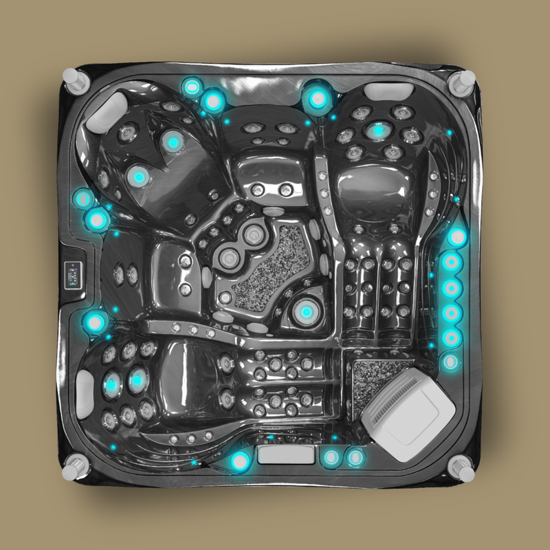 Vulkan - Spa für 5 Personen - Schwarz