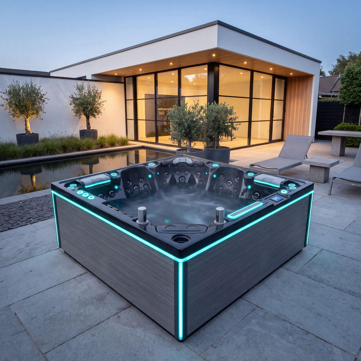 Der leuchtende Mittelpunkt der Terrasse