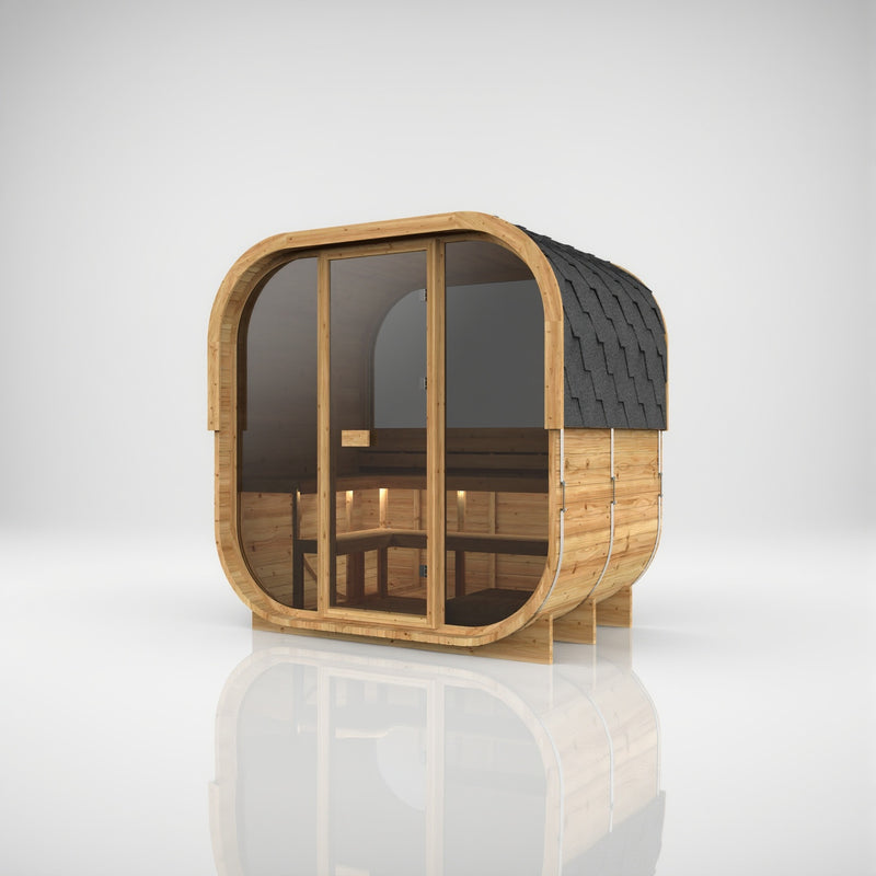 Cube 210 - Sauna extérieur — façade vitrée
