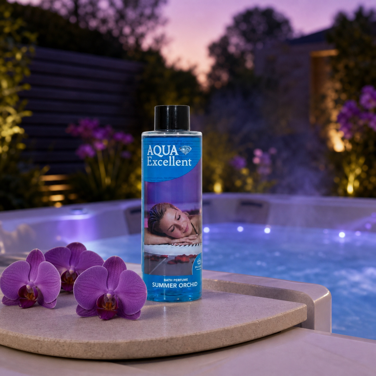 Aromathérapie Aqua Excellent Orchidée d’été neben einem Whirlpool