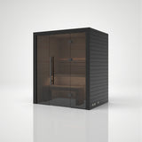 Nero 160 - Sauna intérieur — façade vitrée finition noire