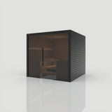 Nero 220 - Sauna intérieur — façade vitrée finition noire