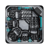 Neptune V2, spa 5 places noir Midnight Opal, vue de dessus